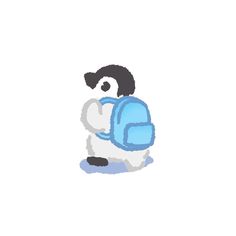 a penguin with a backpack on its back