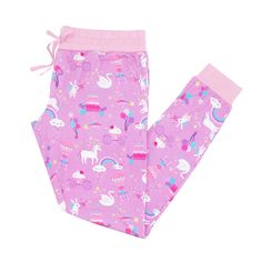 Here’s to a magical birthday! Made from our signature Lunaluxe™ Bamboo, these jogger-style PJ pants feature unicorns, cakes, rainbows & more on a pretty purple background. Pair them with the matching top to make a set, then snag styles for the kiddos to celebrate together! Made from custom-milled Lunaluxe™ Bamboo that’s gentle on sensitive or eczema-prone skin Seasonless fabric keeps you cool in the summer & cozy in the winter No interior tags Wide, comfy elastic waistband with an adjustable dra Womens Pj Pants, Magical Birthday, Womens Pajamas Pants, Pretty Purple, Pj Pants, Purple Background, Two Daughters, Birthday Woman, Fashion Joggers