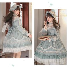 Elegant Blue Lace Lolita Dress MK17637 Material: polyester Size: S M L Size reference: Size/cm Bust Shoulder Sleeve Waist Length S 88.5 40 56 67.5 100 M 93.5 41 57 72.5 101.5 L 98.5 42 58 77.5 103 Blue Long Sleeve Victorian Dress For Wedding, Blue Long Sleeve Victorian Wedding Dress, Spring Blue Dress With Doll Collar, Fitted Blue Dress With Doll Collar, Summer Costume Dress With Long Sleeves, Long Sleeve Summer Costume Dress, Summer Long Sleeve Costume Dress, Light Blue Spring Costume Party Dress, Light Blue Spring Dress For Costume Party