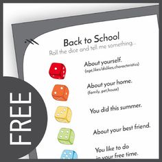 a free back to school poster with dices on it