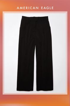 Lightweight, stretchy woven fabrication/Button fly/Pleats in front/Wide leg Plain High-rise Workwear Bottoms, Trendy High Rise Wide Leg Workwear Pants, Solid High Rise Bottoms For Work, Elegant High-rise Wide Leg Pants For Workwear, Stretch High Rise Wide Leg Pants For Workwear, Fitted High Rise Wide Leg Pants For Work, Chic High Rise Dress Pants For Work, Trendy High Rise Bottoms For Workwear, Trendy High Rise Pants For Work