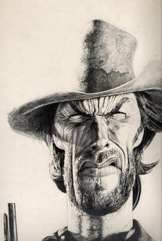 Realistic Cartoons, Comic Face, Cartoon Faces, Clint Eastwood