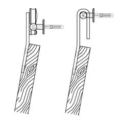 the drawing shows two different types of woodworking tools, one with a handle and another without