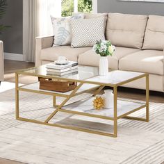 a living room scene with focus on the coffee table