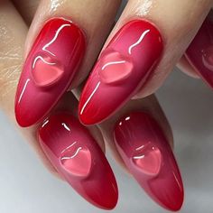 Cute Dipped Nails Ideas, Red Pink Nails, Acrylic Nails Chrome, Nails Powder, Nails Yellow, Prom Inspo, Airbrush Nails, Her Nails