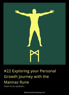 a man standing on top of a chair with his arms spread out and the words 22 exploring your personal growth journey with the manna rune