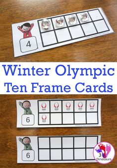 the winter olympics ten frame cards are shown