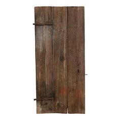 an old wooden door on a white background