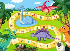 a board game with dinosaurs in the park