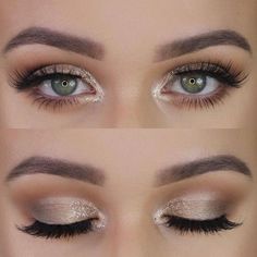 Makeup Verde, Glitter Eyebrows, Maybelline Color Tattoo, Makeup Tip, House Of Lashes, Valentines Makeup, Green Makeup, Makijaż Smokey Eye