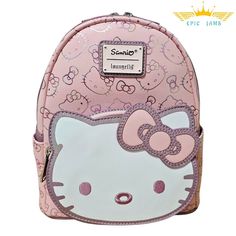 Loungefly Sanrio Lacc Hello Kitty Iridescent Mini Backpack New Brand New With Tags Exclusive Size: Mini / Approx. (9" W X 10" H X 4" D) Backpack Features Include Shiny Silver-Colored Hardware, Adjustable Straps, Side Pockets, Vegan Leather (Polyurethane), And Applique, Embroidered, And Printed Details Our Reputation Is Extremely Important, And We Are Devoted To Ensure You Can Buy With Confidence Any Questions Feel Free To Contact Us Hello Kitty Gumball Machine, Sanrio Backpack, Hello Kitty Backpack, Kitty Backpack, 2010s Aesthetic, Loungefly Hello Kitty, Stitch Backpack, Hello Kitty Purse, Disney 50th Anniversary