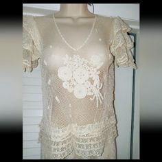 This Two-Piece Is Absolutely So Beautiful And Unique. I Guarantee You'll Never Find Anything Like This. Any Questions Please Don't Hesitate To Ask. The Size Is 8 But Then Again It Stretches So I Can Go Up To 10. Below Knee Dress, Butterfly Print Dress, Beige Crochet, Knee Dress, Go Up, Size 8 Dress, Butterfly Print, So Beautiful, Two Pieces