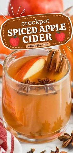 Learn how to make this easy apple cider recipe for a fall recipe you'll enjoy! This Crockpot Spiced Apple Cider is easy to make, and delicious to drink! One of the best drink recipes that can be kid-friendly or can be perfect for grown-ups! Cheers! Spiked Cider Recipes, Easy Apple Cider Recipe, Best Drink Recipes