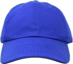 Blue Cotton Trucker Hat For Sports Events, Blue Cotton Baseball Cap, Solid Six-panel Dad Hat For Baseball Season, Blue Cotton Dad Hat With Curved Visor, Blue Cotton Snapback Hat With Curved Visor, Blue Cotton Visor Trucker Hat, Blue Cotton Hat For Sports Events, Blue Dad Hat For Baseball Season, Blue Cotton Sports Hat