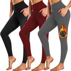 PRICES MAY VARY. ✔ FLEECE LINED YOGA PANTS - Our women's fleece lined thermal leggings feature super soft fleece inside to keep warm when temperature drops.Whether you are hitting the gym or lounging at home, breathable and moisture-wicking fabric lift the sweat quickly to keep you comfortable. These are the great Fleece Leggings for Women that make great Christmas Gifts & Holiday Presents! ✔2 OUTER POCKETS - We have upgraded the crafting of pockets that can reduce the deformation, without wrink Winter Yoga, Thermo Leggings, Winter Workout, Fleece Lined Leggings, Lined Leggings, Thermal Leggings, Warm Leggings, Fleece Leggings, Leggings With Pockets