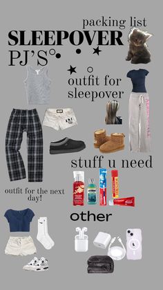 One Night Trip Packing List, Overnight Bag Essentials Boyfriend House, Sleepover Essentials Packing Lists, Sleep Over Packing List, Sleepover Bag Essentials, Overnight Bag Essentials, List Sleepover