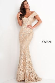 Jovani 02923 Gold Lace V Neck Evening Gown Gold Lace Gown, Gold Lace Dress, Pageant Evening Gowns, Gold Lace Dresses, Dresses By Style, Silver Cocktail Dress, Ballroom Dance Dress, Gold Evening Dresses, Lace Dress Design