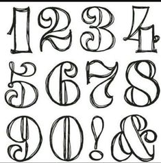 the letters and numbers are drawn in black ink