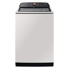 a white top load washer on a white background