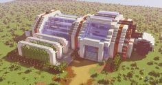 Minecraft Modern Greenhouse, Minecraft Sci Fi Base, Sci Fi Greenhouse, Futuristic Base Minecraft, Minecraft Lab Ideas, Space Minecraft Builds, Sci Fi Minecraft, Minecraft Space Build