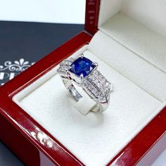 BRAND-NEW!! ONE OF A KIND, HANDCRAFTED RING. EXQUISITE AND FINE CRAFTSMANSHIP! HANDMADE TO LAST FOR AN ETERNITY!! HEIRLOOM PIECE!! PRECIOUS JEWELRY TO BE PASSED ON! PERFECT DRESS RING FOR A LADY OR A GENTLEMAN! 3.67 total carat weight, Certified, Natural CEYLON BLUE SAPPHIRE ring. This ring offers an important statement of who you are with a 3.10 carats, VIVID CORNFLOWER BLUE CEYLON SAPPHIRE. Accentuating the BLUE SAPPHIRE are the 30 F/VS, sparkling natural diamonds! Set in 18K Solid White Gold Luxury Sapphire-colored Diamond Ring With Diamond Cut, Luxury Sapphire-colored Diamond Ring, Luxury Gia-certified White Gold Sapphire Ring, Luxury Royal Blue Sapphire Ring, Luxury Sapphire Birthstone Ring For Formal Occasions, Luxury Sapphire Ring For Gift, Luxury Sapphire Anniversary Ring, Luxury Tanzanite Diamond Ring Gia Certified, Luxury Blue Sapphire Platinum Ring