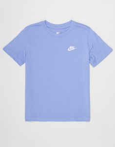 Nike Sportswear Futura Embroidered Tee. You Can't Go Wrong With Classic Nike Style. Made From Soft And Breathable Cotton, This Tee Has An Easy Fit That's Perfect For All Your Daily Adventures. Embroidered Futura Logo. Crew Neck. Short Sleeve. 100% Cotton. Machine Wash. Imported. | Nike Sportswear Futura Embroidered Boys Tee Tee Shirt Nike, Nike Tee Shirts, Nike Hoodies, Chino Pants Women, Wwe T Shirts, Shirts For Boys, Cute Nike Outfits, Nike Style, T Shorts