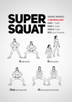 a poster showing how to do the squat squat