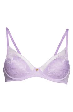 Plenty of sheerness and smooth lace make this lightweight plunge bra flirty and fun to wear. Style Name:Natori Flora Underwire Bra. Style Number: 5328537. Bra Style, Plunge Bra, Lace Making, Underwire Bra, Nordstrom, Lingerie, Bra, Lace, Purple