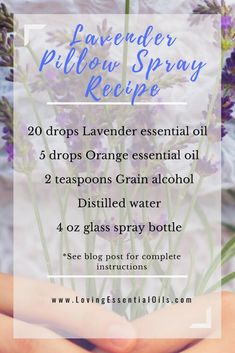 Lavender Pillow Spray, Lavender Pillow, Oils For Sleep, Lavender Pillows, Lavender Spray, Essential Oils For Sleep, Pillow Spray