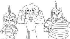 three cartoon characters from the power rangers coloring page