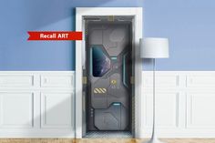 an open door with the words recall art on it