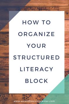 the words how to organize your structured library block on top of a wooden table with colorful triangles