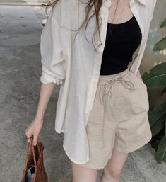 Korean Outfits For Summer, Korean Summer Outfits Street Styles, Korean Elegant Style, Summer Korean Outfits, Simple Style Outfits