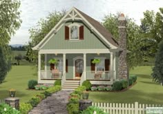 1 Beds, 2 Baths, 1.5 Stories, 0 Car Garage, 1137 Sq Ft, Cottage House Plan. Granny Pods, Small Cottage House Plans, House Plan With Loft, Small Cottage Homes, A Small House, Casas Coloniales, Cottage Plan, Craftsman Style House Plans, Small Cottage