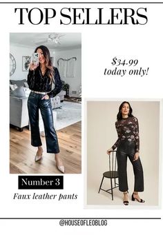 0 short faux leather pants. Maurices., Maurice’s Click on my link below to shop. Affiliate Link: https://liketk.it/4Y2Gb #LTKFindsUnder50#LTKHoliday#LTKSaleAlert Black Faux Leather Pants Outfit, Black Faux Leather Pants, Everyday Casual Outfits, Fall Fashion Outfits