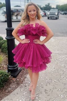 Strapless Ruffled Sky Blue Tulle Short Party Dress Banquet Strapless Dress With Ruffles, Mini Length Ruffled Evening Dress For Prom, Mini Length Evening Dress With Ruffles For Prom, Mini Evening Dress With Ruffles For Prom Season, Banquet Mini Dress With Sweetheart Neckline And Ruffles, Sweetheart Neckline Mini Dress With Ruffles For Banquet, Strapless Ruffled Dress For Prom And Homecoming, Blue Homecoming Dress, Blue Homecoming Dresses