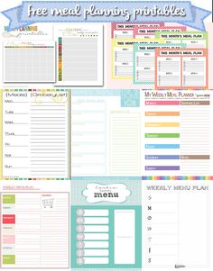 the free meal planner printables