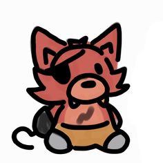 a drawing of a pink pig sitting on the ground