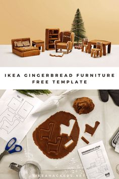 the gingerbread furniture is being made with cookie cutters