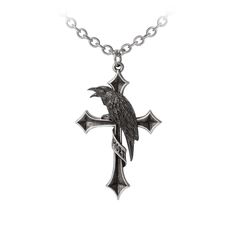 Crus Corvis Pendant - Magick Magick.com Raven Perched, Raven Pendant, Raven Necklace, Alchemy Gothic, Black Raven, Neck Jewelry, Belly Jewelry, Pewter Pendant, The Raven