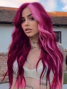 Magenta Hair, Hollywood Waves, Beautiful Hair Color