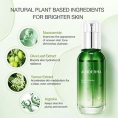 ALODERMA's Aloe Brightening Serum is formulated with Organic Aloe Vera as the primary ingredient and specifically designed to infuse skin with moisture while niacinamide, olive leaf extract, alpha-arbutin and other natural botanicals work to visibly improve the appearance of dull skin to reveal your inner glow. The Aloe Brightening Serum is formulated for dry, premature aging, and hyperpigmented skin. We produce ALODERMA on site at our organic farms within 12 hours of harvest. Only pure Aloe Ver Aloe Vera Image, Olive Leaf Extract, Fresh Aloe Vera, Aloe Juice, Facial Wrinkles, Pure Aloe Vera, Inner Glow, Scalp Oil, Aloe Vera Juice