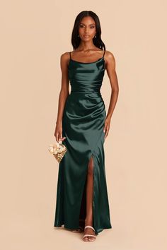 Lydia Shiny Satin Dress - EmeraldLydia Shiny Satin Dress - Emerald Cowl Neck Bridesmaid Dress, Emerald Bridesmaid Dress, Green Dress Formal, Emerald Bridesmaid, Emerald Green Bridesmaid Dresses, Modern Mermaid, Green Satin Dress, Emerald Bridesmaid Dresses, Green Silk Dresses