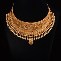 Gold Necklace Set Gold Necklace Set Indian, Bridal Gold Set Design, Necklace Set Gold Wedding Jewelry, Tanishq Jewellery Gold Necklaces Antique, Gold Choker Necklace Indian Bridal, Gold Jewellery Indian, Gold Choker Necklace Indian, Antique Gold Choker Set, Vummidi Bangaru Jewellers