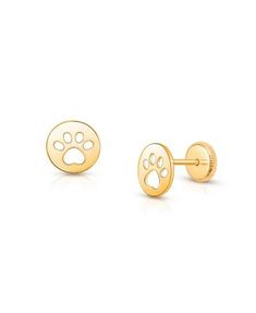 A child's love for their best friend shines brightly with these darling earrings. Secured with flat screw-backs, the ideal earring back for children. Representing either dogs or cats, this style is a versatile and meaningful gift. Child Love, Big Kid, Earring Backs, Meaningful Gifts, Big Kids, Paw Print, Best Friend, Screw, Yellow Gold