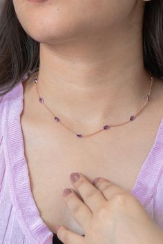 Handmade Purple Amethyst Necklace, Tiny Amethyst Necklace, Silver Chain Necklace, Purple Gemstone, Charm Necklace, Mother's Day Gifts GEMSTONE DETAILS  ✦ Gemstone : Amethyst ✦ Gemstone Type : Natural ✦ Gemstone Shape : Oval ✦ Gemstone Color : Purple ✦ Gemstone Cut : Faceted ✦ Number of Gemstones : 1 ✦ Gemstone Grade : Excellent METAL DETAILS  ✦ Metal : 925 Sterling Silver ✦ Metal Color : Silver/Yellow/Rose Plated ✦ Necklace Length : 18 Inches  ✦ Setting : Bezel Setting ✦ Necklace Box : Yes CUSTO Baptism Dress For Mom, Bezel Set Necklace, Fancy Jewelry Necklace, Necklace Purple, Gold Armband, Necklace Box, Fancy Jewelry, Amethyst Necklace, Silver Chain Necklace