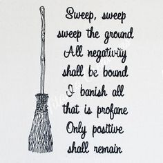 Besom Sweeping Chant Pagan Machine Embroidery Design For 5x7 | Etsy Witch Quotes, Wiccan Magic, Witch Spirituality, Magic Spell Book, Magick Spells, Wiccan Spell Book, Witchcraft Spell Books, Witch Spell Book, Witchy Crafts