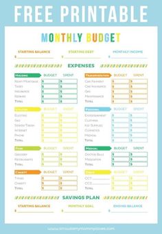 monthly family budget spreadsheet Printable Budget Sheets, Finance Budgeting, Printable Money, Budget Sheet, Money Budget, Paying Off Credit Cards, Budget Sheets