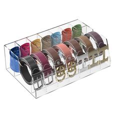 PRICES MAY VARY. PREMIUM ACRYLIC MATERIAL: These tie and belt organizer box is made of premium acrylic material with polish finish. Sleek appearance looks so nice that can go well with any decor, and beautify your home FUNCTIONAL: Our belt storage organizer size: 15 × 9.5 × 4.7 inch with 14 compartments. 7 compartments as belt organizer, each 2.2 inches apart and 3.5 inches high, fit most belt.7 compartments as ties organizer, each 2.2 inches apart and 3.5 inches high EASY TO USE: This acrylic b Belt Storage Ideas, Closet Storage Accessories, Tie Organizer, Tie Storage, Belt Storage, Belt Rack, Belt Organizer, Tie Box, Dream Closet Design