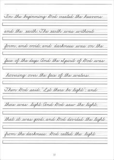 the writing process is shown with cursive lines in black and white, which are lined